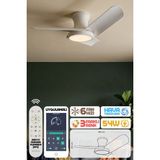 Enshall 80CM Modern Goes Uzaktan Kumandalı 3 Kanatlı Uygulamalı Tavan Vantilatörü ve LED Lamba Işık 54W - Beyaz