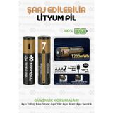 Enshall AAA Type-c Şarj Edilebilir İnce Kalem Pil 1.5V 1200mWh Kapasiteli Lityum-ion Kumanda Pili