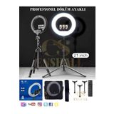 Enshall Döküm Ayaklı Profesyonel Kuaför Makyaj Çekimleri 21 Inç 65w 560led Kumandalı Ring Lıght Çekim Işığı
