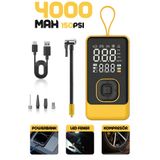Enshall Şarjlı Auhma Hava Pompası 4000mAh Araç Lastik, Bisiklet, Top Şişirme Oto Hava Kompresörü