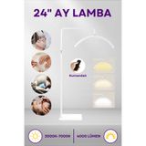 Enshall Technology 24İnç Ay Lamba LED Video Işığı Yarım Ay Şekilli Kumandalı Dolgu Işık Kalıcı Makyaj Tatto Çekim Işığı