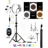 Ensiga 120 LED Ring Lıght Influencer Youtuber Tiktok Telefon Tutucu Makyaj Işığı 10 Inç 2.1 mt Trıpod - Siyah