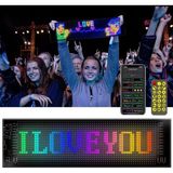 Ensiga 37 cm LED Panel Yazı Yazan Telefon Kontrollü LED Ekran Kamyon Otobüs Iş Yeri Araba Cam Duvar - Renk - Siyah