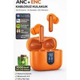 Ensiga Bluetooth 6.0 Kablosuz Kulaklık Turuncu Renk, Ergonomik Tasarım ve Çift Mikrofon Özellikleriyle