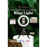 Ensiga Masa Üstü Işık Ring Light 10 Inç Led Mini Masa Tripodlu Video Stüdyo Makyaj Işığı