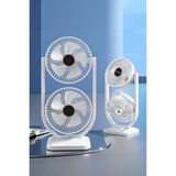 Ensiga Mini Fan | Taşınabilir Çift Başlıklı Sessiz Vantilatör | Type-C Girişli, 3 Kademel - Beyaz