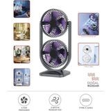 Ensiga Mini Fan | Taşınabilir Çift Başlıklı Sessiz Vantilatör | Type-C Girişli, 3 Kademel - Siyah