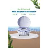 Ensiga Renkli Kabuk Mini Bluetooth Hoparlör Beyaz Renkli Taşınabilir Ses Sistemi Şık Tasarım