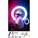 Ensiga Rgb 18 Inç Ring Light 15 Renk Kumandalı Profesyonel Makyaj Kuaför Tripod - Gri