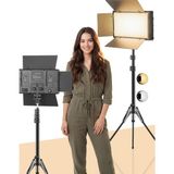 ENSİGA Rgb Bataryalı 800 LED Fotoğraf Stüdyo Vlog Röportoj Yayın Çekim Işığı Tripodlu LED - Siyah