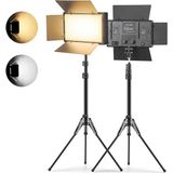 ENSİGA Rgb Bataryalı 800 LED Fotoğraf Stüdyo Vlog Röportoj Yayın Çekim Işığı Tripodlu LED - Siyah