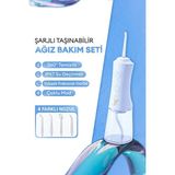 Ensiga Şarjlı Taşınabilir Ağız Duşu Su Flosser Diş Temizleme Cihazı Çok Başlıklı Ağız Bakım Seti - Beyaz