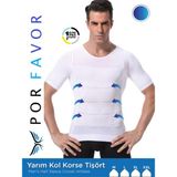 Enstyle Boutique Yarım Kollu Erkek Korse Atlet, 1 Beden Küçültücü, Siyah, Rahat ve Şık Tasarım - XL