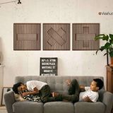 Ent Wood Art Ahşap Duvar Tablosu, 3 Parça Ahşap Duvar Dekoru, Geometrik Matematik Sembol Duvar Paneli, Ceviz