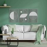 Ent Wood Art Ahşap Duvar Tablosu, 3 Parça Ahşap Modern Duvar Dekoru, Bohem Desen Duvar Paneli, Beyaz