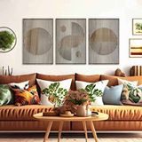 Ent Wood Art Ahşap Duvar Tablosu, 3 Parça Ahşap Modern Duvar Dekoru, Bohem Desen Duvar Paneli, Mostar