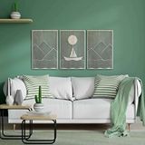 Ent Wood Art Ahşap Duvar Tablosu, 3 Parça Ahşap Modern Duvar Dekoru, Gemili Dağ Desen Duvar Paneli, Akçaağaç