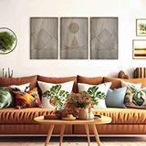 Ent Wood Art Ahşap Duvar Tablosu, 3 Parça Ahşap Modern Duvar Dekoru, Gemili Dağ Desen Duvar Paneli, Mostar