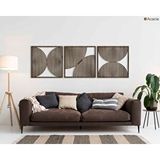 Ent Wood Art Ahşap Duvar Tablosu, 3 Parça Ahşap Modern Duvar Dekoru, Soyut Duvar Paneli, Akasya