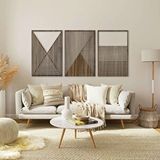 Ent Wood Art Ahşap Duvar Tablosu, 3 Parça Ahşap Modern Duvar Dekoru, Soyut Tünel Desen Duvar Paneli, Akasya