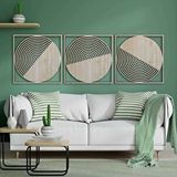 Ent Wood Art Ahşap Duvar Tablosu, 3 Parça Ahşap Modern Duvar Dekoru, Yüzyıl Ortası Retro Desen Duvar Paneli, Akçaağaç