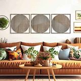 Ent Wood Art Ahşap Duvar Tablosu, 3 Parça Ahşap Modern Duvar Dekoru, Yüzyıl Ortası Retro Desen Duvar Paneli, Mostar
