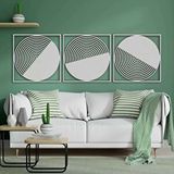 Ent Wood Art Ahşap Duvar Tablosu, 3 Parça Ahşap Modern Duvar Dekoru,yüzyıl Ortası Retro Desen Duvar Paneli, Beyaz