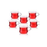 entarzlife 6 Adet Isıya Dayanıklı Termisil Borosilikat Ince Cam Kupa Çay Coffee Bardağı 0.22ml Kulplu Kupa