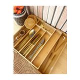 entarzlife Büyük Boy Bambu Çekmece Içi Kaşıklık Açılır Kapanır Düzenleyici Kapalı (33x44) Açık (47x44)cm