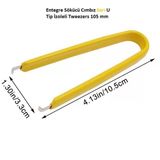 Entegre Sökücü Cımbız Sarı U Tip İzoleli Tweezers 105 Mm