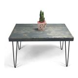 Entema Doğal Ağaç Lata Masif Kütük Orta Sehpa (60CM x 90CM) Metal Ayak - Renkli