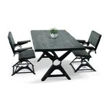 Entema Doğal Ağaç Masif Ahşap Yemek Masası 90 cm x 120 cm 2 Sandalye - 90 x 120 cm