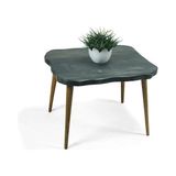 Entema Doğal Ağaç Masif Kütük Lata Orta Sehpa 65CM x 65CM Ağaç Ayak - Füme