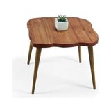 Entema Doğal Ağaç Masif Kütük Lata Orta Sehpa 65CM x 65CM Ağaç Ayak - Kahverengi