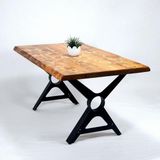 Entema Doğal Ağaç Masif Kütük Masa 60CM x 150CM ( Metal Ayak ) - 60 x 150 cm
