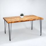 Entema Doğal Ağaç Masif Kütük Masa 75CM x 145CM ( Metal Ayak ) - 75 x 145 cm