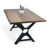 Entema Doğal Ağaç Masif Kütük Masa 90CM x 120CM ( Metal Ayak ) - Ahşap