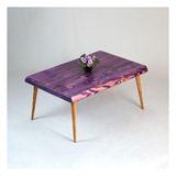 Entema Doğal Ağaç Masif Kütük Orta Sehpa (60CM x 110CM) Ağaç Ayak - Mor