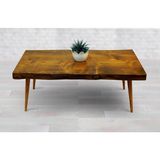 Entema Doğal Ağaç Masif Kütük Orta Sehpa (60CM x 90CM) Ağaç Ayak - Kahverengi Ahşap
