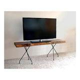 Entema Doğal Ağaç Masif Kütük Tv Sehpası 200CM (Metal Ayak ) - Kahverengi