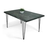 Entema Doğal Ağaç Masif Kütük Yemek Masası 90CM x 150CM ( Metal Ayak ) - Siyah