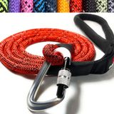 Enthusiast Gear Büyük Orta Küçük Irklar ve Yavru Köpekler için Kilitli Karabina Halat Köpek Tasması | Yansıtıcı Örgü ve Rahat Dolgulu Kavrama ile Sağlam ve Dayanıklı (15,7 cm Ayak) - Kırmızı