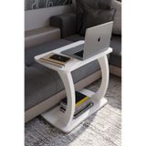 Entrea Design Tekerlekli C Ayaklı Laptop Sehpası, Koltuk Sehpası, Kahvaltı Masası, Çalışma Sehpası