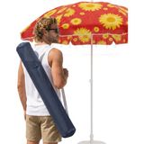 Entropiy Aethra Premium Serisi 220CM Plaj ve Havuz Güneş Şemsiyesi Çiçek Desen Oxford Kumaş- Ayarlanır Başlık, Fiberglass Gövde - Kamp Deniz Butik Otel Seyahat - Turuncu