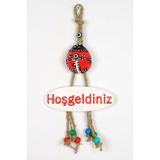 Entude Renkli Kırmızı Uğur Böceği Hoşgeldiniz Kapı Süsü Dekoratif Duvar Süsü