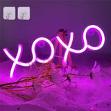 ENUOLI Neon XOXO Sign Neon Lights with 2 Hooks Duvar Lambası XO Neon Işık Neon Lamba USB/Pille Çalışır XOXO Duvar Dekoru Pembe Neon İşaret Doğum Günü Partisi Yatak Odası Dekoru Led Neon Çocuk Hediye