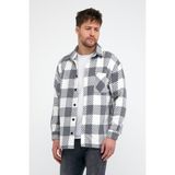 Enuygunenmoda Erkek Slim Fit Tek Cep Kareli Hakiki Oduncu Gömleği - XL - 08G-Gri