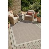 Enva Home Kilim Hasır Halı Kaymaz Taban Makinede Yıkanabilir Toz Hav Vermez Çerçeveli Sisal 6632 Bej Krem - 1208 - Krem - 120 x 180