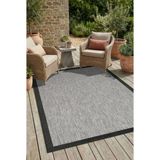 Enva Home Kilim Hasır Halı Kaymaz Taban Makinede Yıkanabilir Toz Hav Vermez Çerçeveli Sisal 6635 Siyah Gri - 4213 Gri - 200 x 290 cm