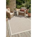 Enva Home Kilim Hasır Halı Kaymaz Taban Makinede Yıkanabilir Toz Hav Vermez Çerçeveli Sisal 6652 Bej Krem - Krem Rengi - 200 x 290 cm